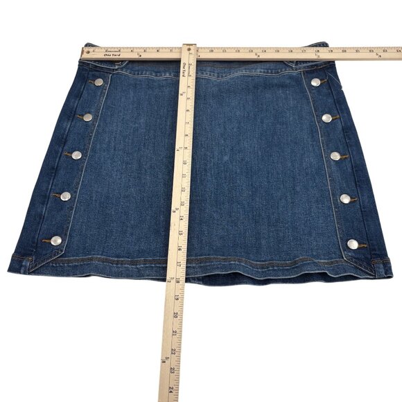 Inc International Concepts Denim Button Side Mini Skirt Women's Size 16 - Picture 4 of 5